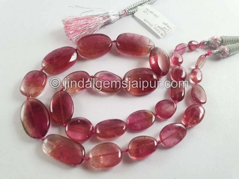 Bi Color Tourmaline Smooth Nuggets Beads