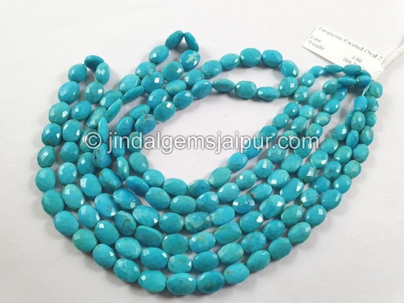 Turquoise Faceted Oval Shape Beads