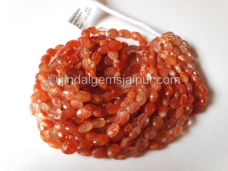 Sunstone Shaded Faceted Oval Shape Beads