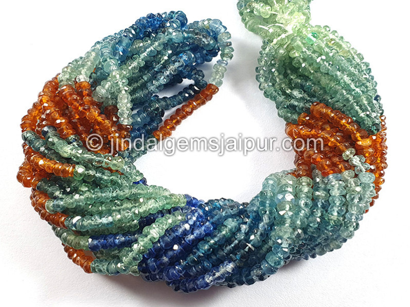 Multi Kyanite Faceted Roundelle Shape Beads