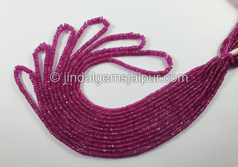 Pink Sapphire Faceted Roundelle Shape Beads