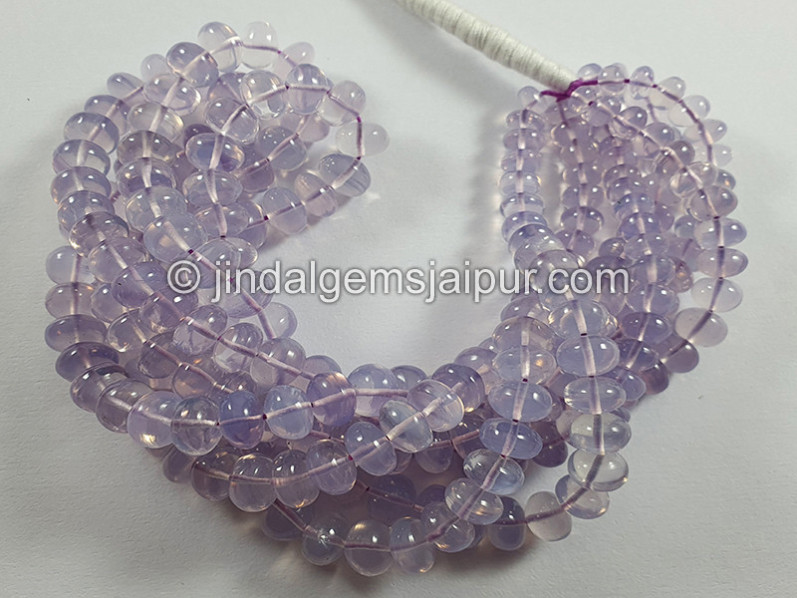 Scorolite Or Lavender Quartz Smooth Roundelle Shape Beads