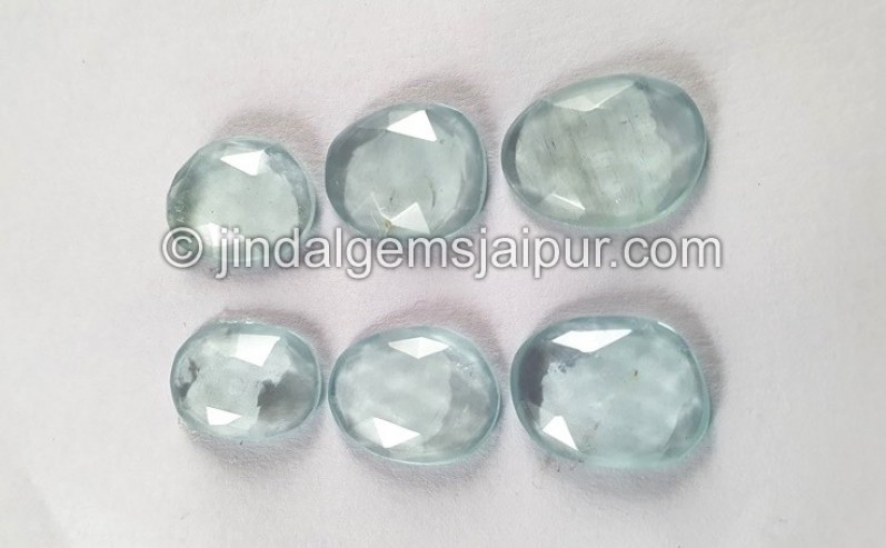 Milky Aquamarine Rose Cut Slices -- DEAQMA140