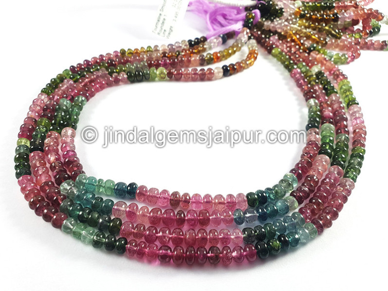 Tourmaline Smooth Roundelle Shape Beads