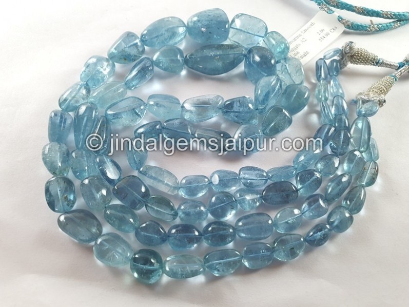 Aquamarine Smooth Nugget Beads