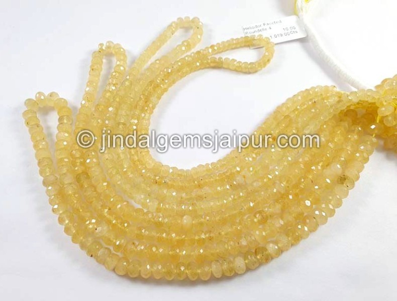 Heliodor Faceted Roundelle Shape Beads