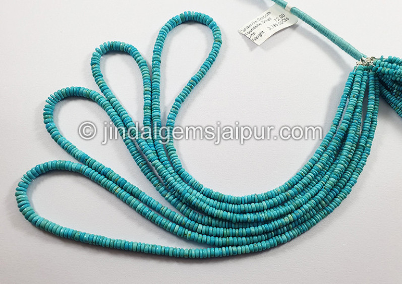 Turquoise Smooth Roundelle Shape Beads