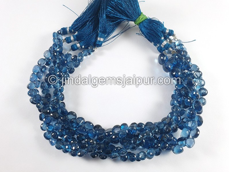 London Blue Topaz Faceted Onion Shape Small Beads