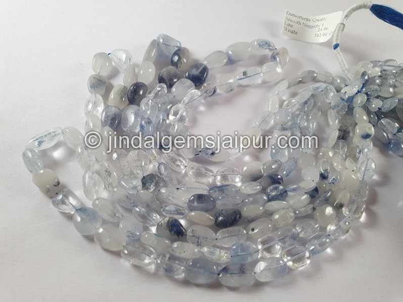 Dumortierite Quartz Smooth Nuggets Beads