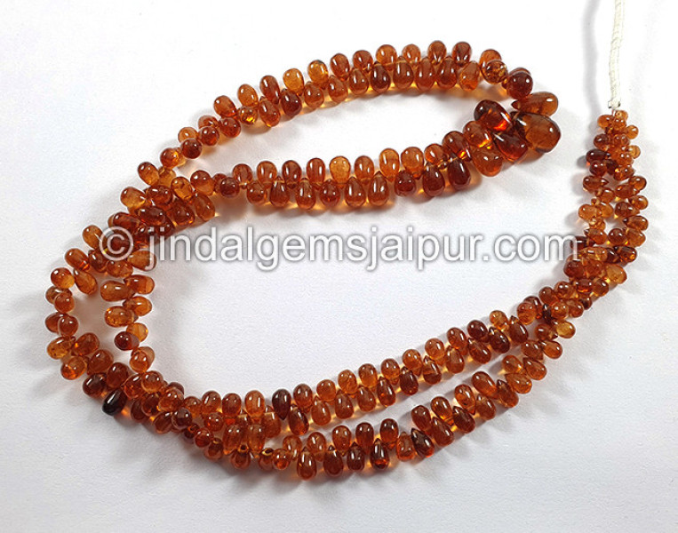 Mandarin Garnet Smooth Drops Shape Beads