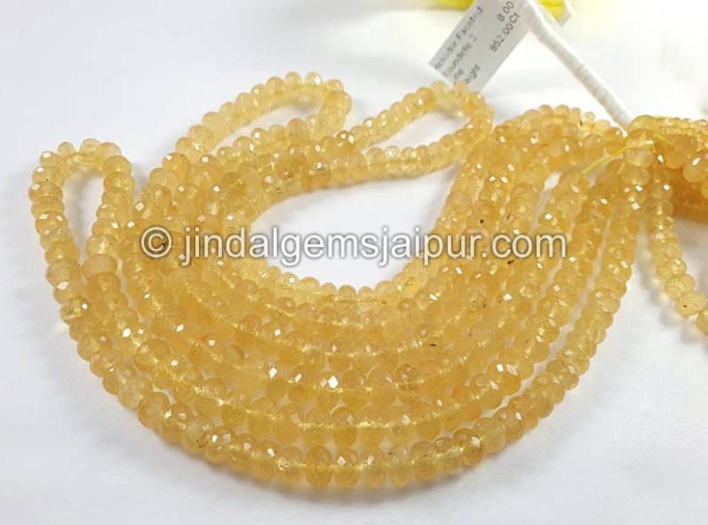 Heliodor Faceted Roundelle Shape Beads