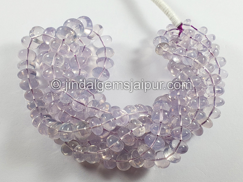 Scorolite Or Lavender Quartz Smooth Roundelle Shape Beads
