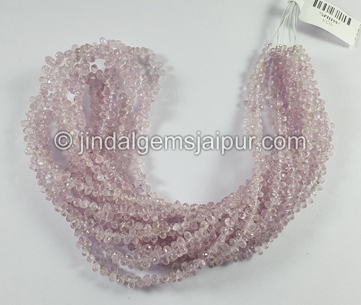 Baby Pink Sapphire Faceted Drops Beads