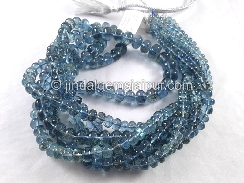 Santa Maria Aquamarine Smooth Roundelle Shape Beads