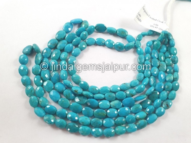 Turquoise Faceted Oval Shape Beads