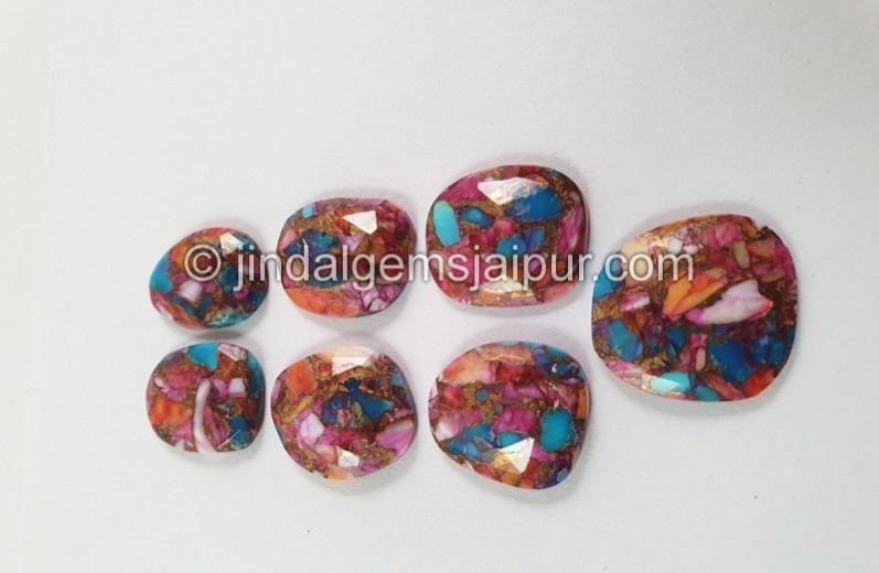 Spiny Oyester Turquoise Rose Cut slices