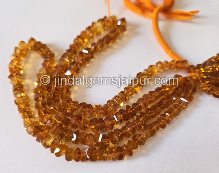 Madeira Citrine Faceted Irregular Roundelle Shape Beads