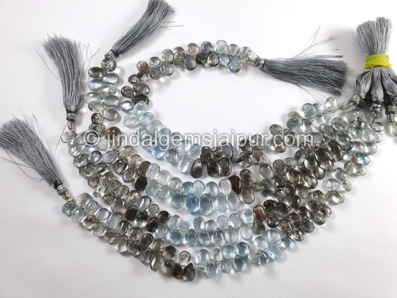 Moss Aquamarine Smooth Pear Shape Big Beads