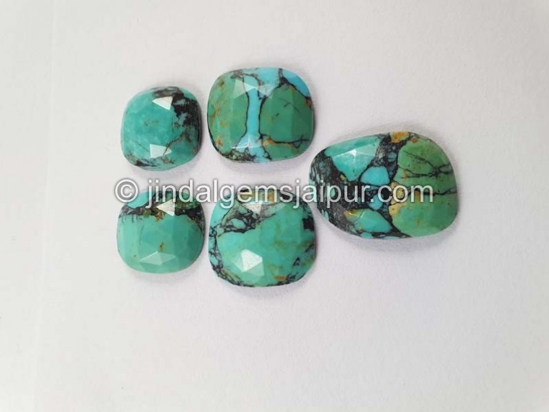Black Spiderweb Turquoise Rose Cut Slices