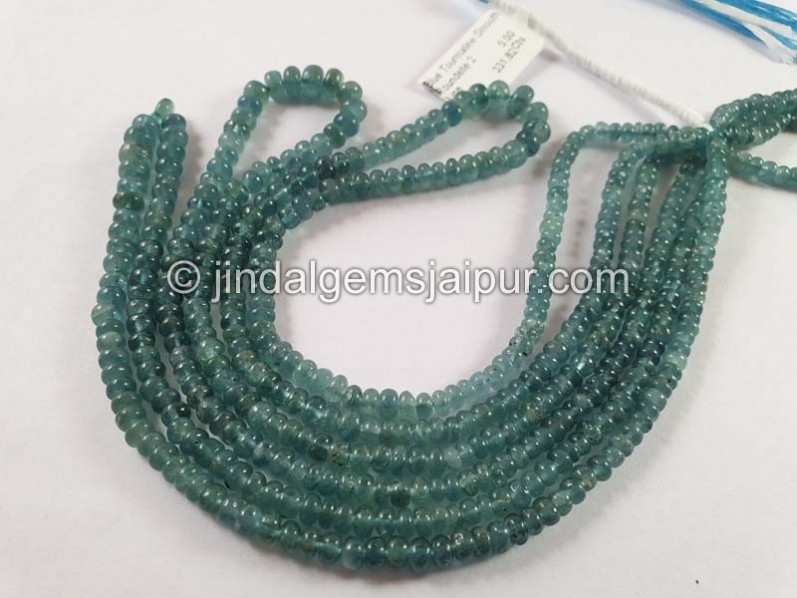 Blue Tourmaline Smooth Roundelle Beads