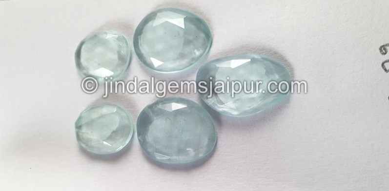 Milky Aquamarine Rose Cut Slices -- DEAQMA153