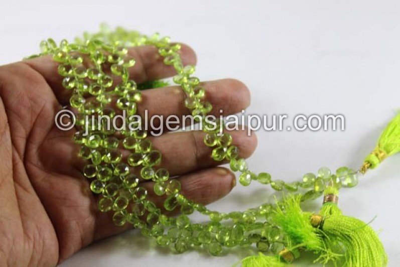 Peridot Faceted Pear Shape Beads