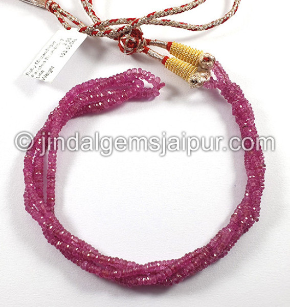 Ruby Mozambique Faceted Roundelle Shape Beads