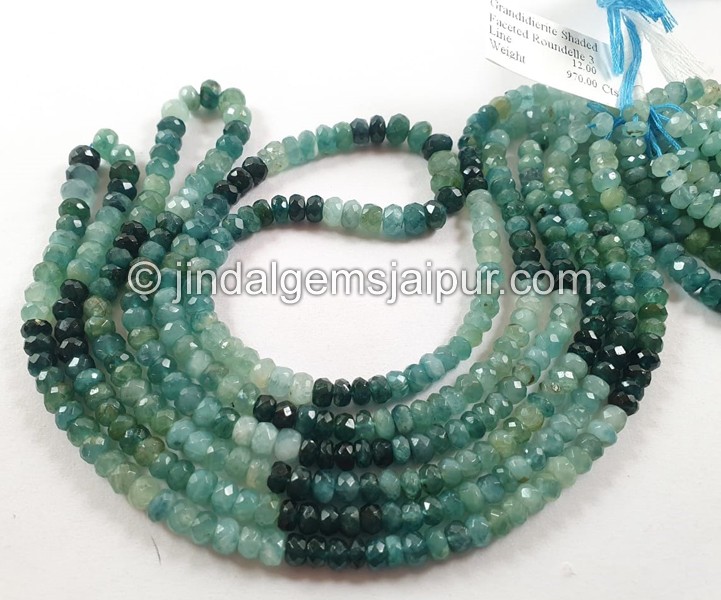 Grandidierite Shaded Faceted Roundelle Beads