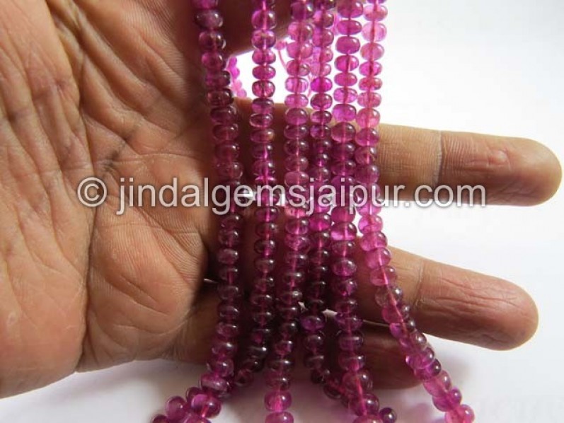 Rubellite Smooth Roundelle Shape Beads