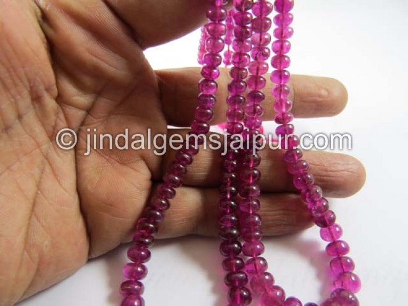 Rubellite Smooth Roundelle Shape Beads