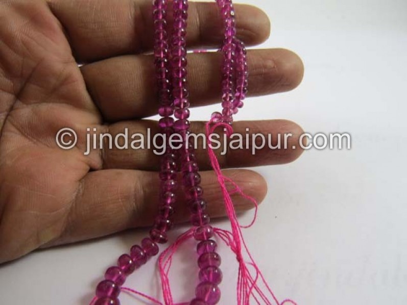 Rubellite Smooth Roundelle Shape Beads