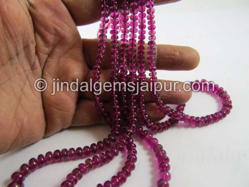 Rubellite Smooth Roundelle Shape Beads