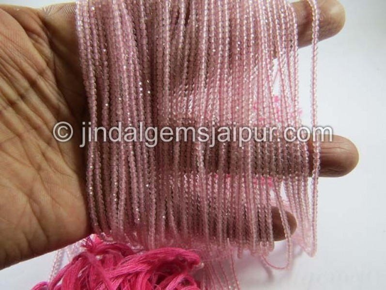 Rose Quartz Micro Cut Round Shape Beads