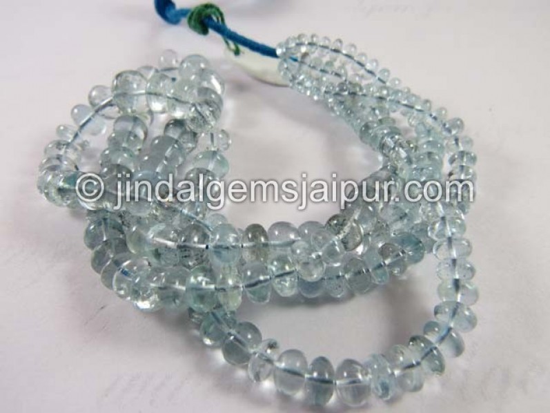 Moss Aquamarine Far Smooth Roundelle Beads