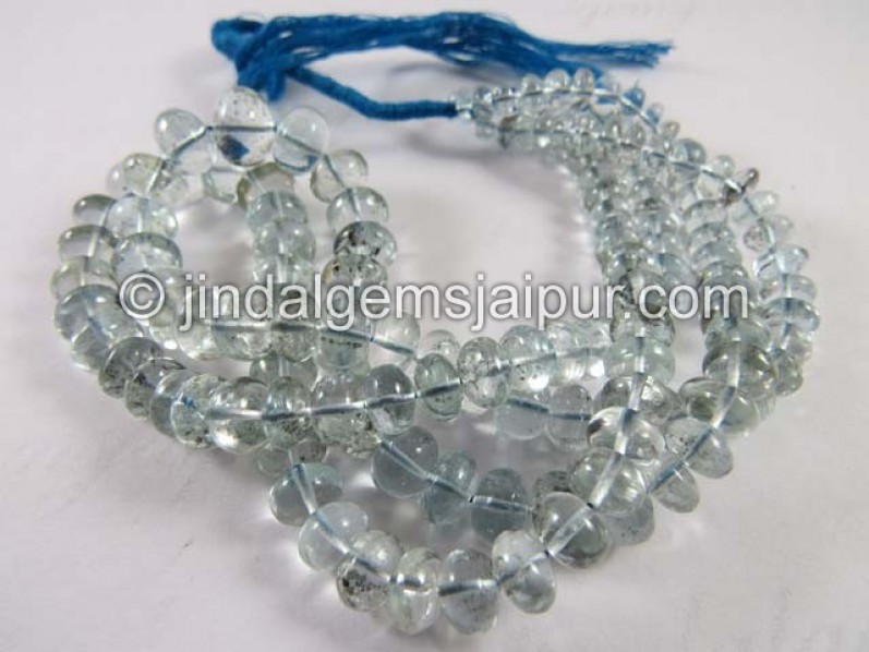 Moss Aquamarine Far Smooth Roundelle Beads