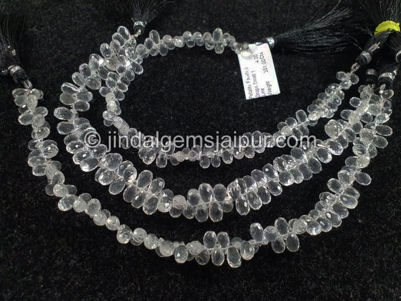 Petalite Faceted Drops Shape Beads