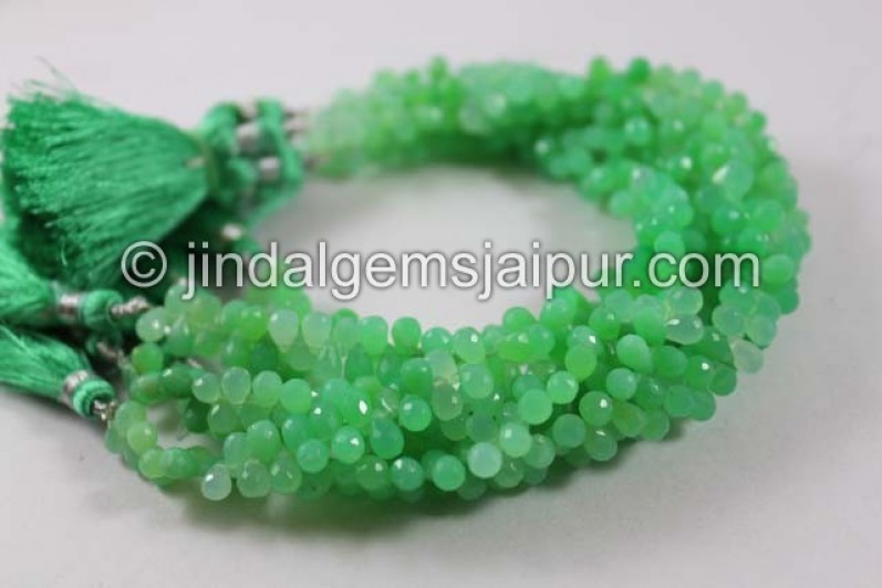 Chrysoprase Faceted Drops Shape Beads