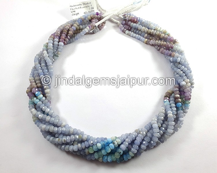 Hackmanite Shaded Faceted Roundelle Shape Big Beads