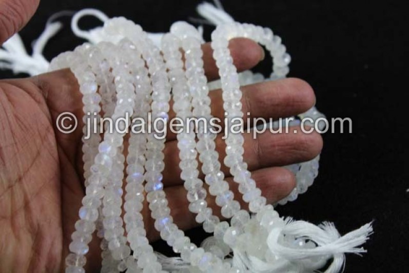 White Rainbow Far Faceted Roundelle Beads