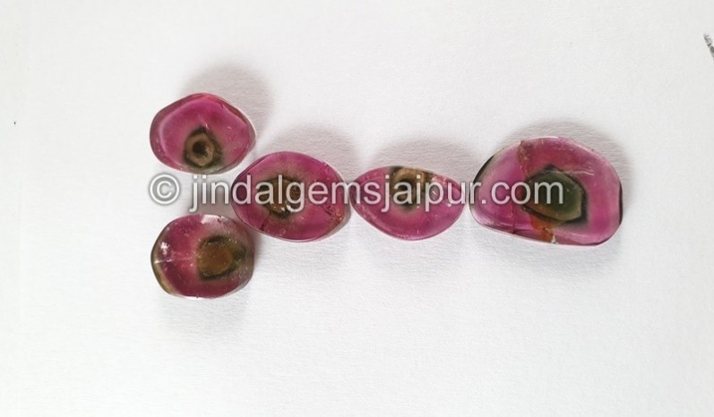 Watermelon Tourmaline Smooth Slices -- DETUR189