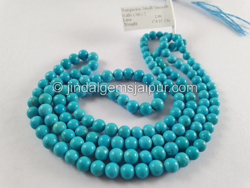 Turquoise Smooth Round Ball Shape Beads