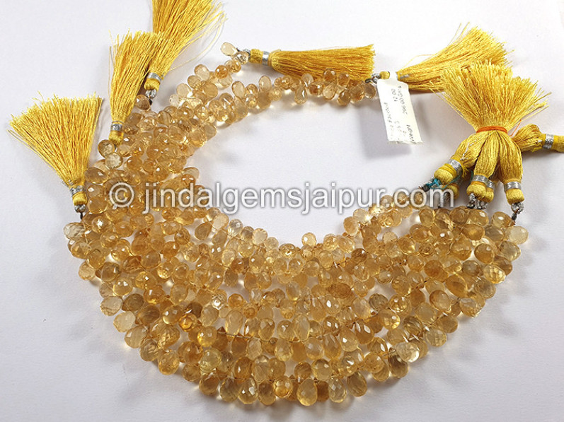 Citrine Faceted Drops Shape Beads