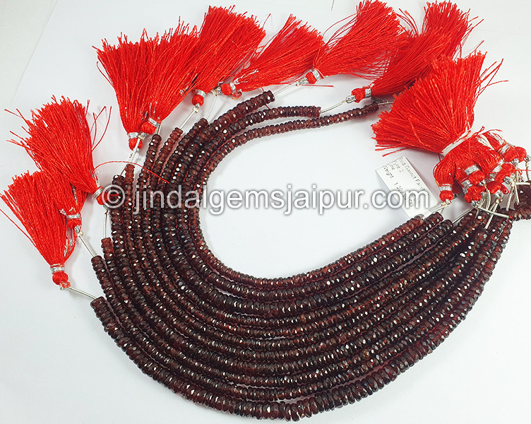 Red Garnet Faceted Tyre Shape Beads