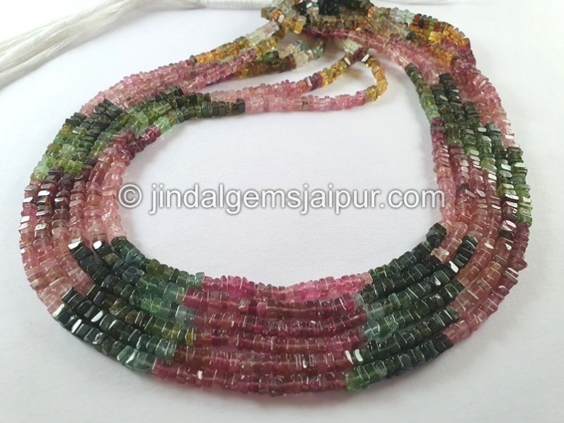 Tourmaline Smooth Heishi Square Beads