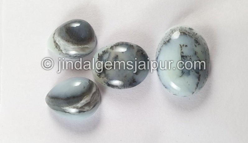 Peru Blue Opal Smooth Cabochons -- CTBLOP7