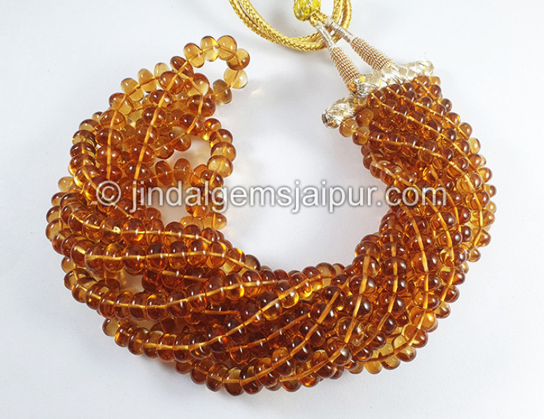 Madeira Citrine Smooth Roundelle Shape Beads