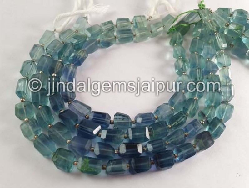 Bluish Green Fluorite Far Faceted Nuggets Beads