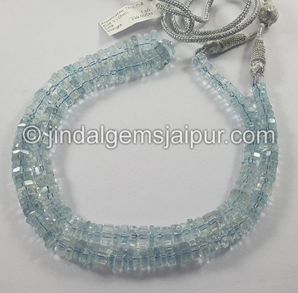 Aquamarine Step Cut Bolt Shape Beads