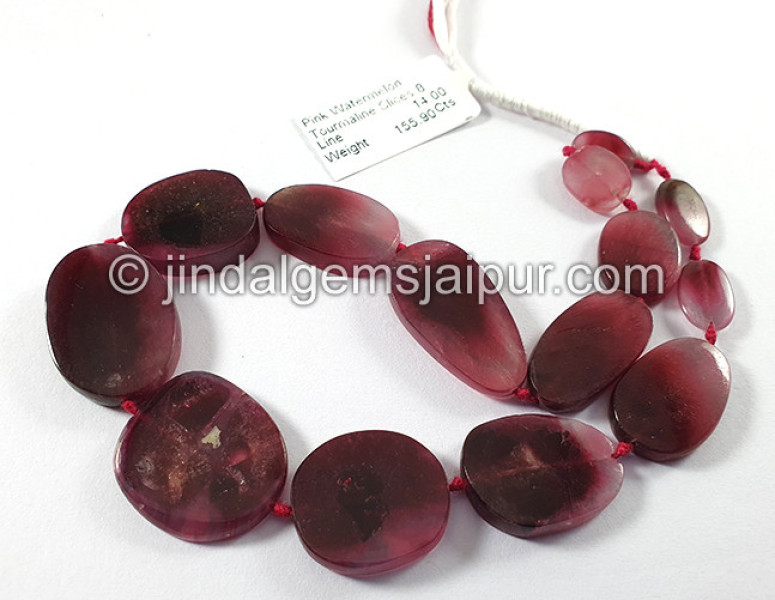 Pink Watermelon Tourmaline Smooth Slices