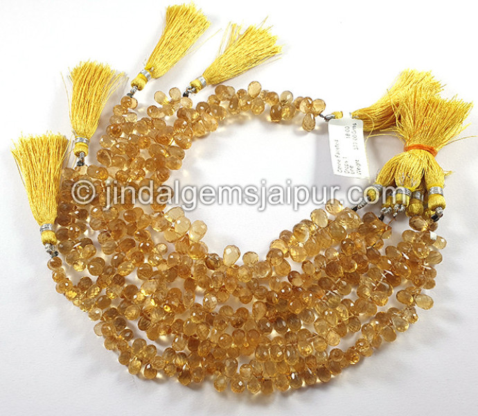 Citrine Faceted Drops Shape Beads